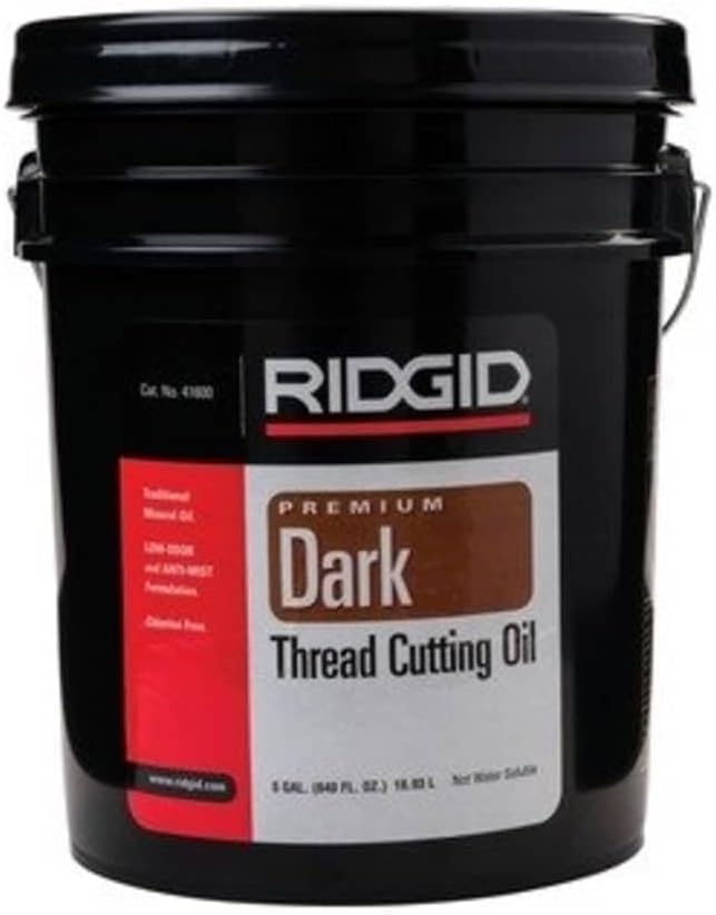 RIDGID 41600 Dark Thread Cutting Oil, 5 Gal, Chlorine-Free Lubricant for Superior Threading
