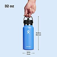 HYDRO FLASK Wide Mouth Flex Straw Cap Bottle - Insulated Stainless Steel
