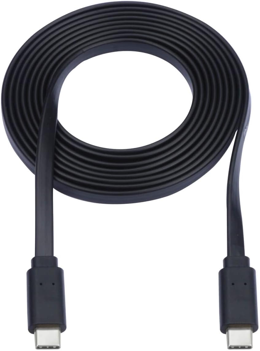 Tripp Lite Flat USB-C & Thunderbolt 3 Cable, USB 2.0, Thunderbolt 3 Compatible Sync and Charge, M/M 3 ft (U040-003-C-FL)