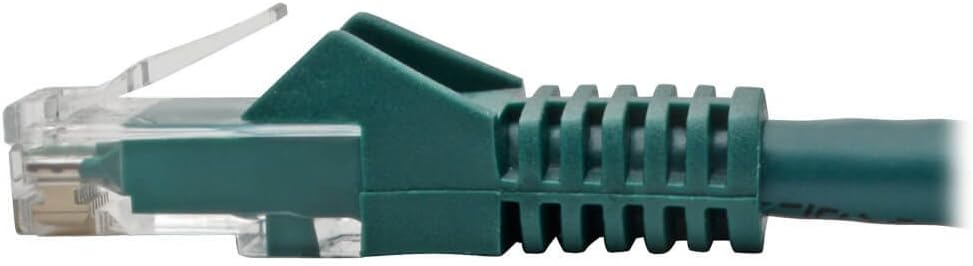 Tripp Lite Cat6 Gigabit Ethernet Snagless Molded Patch Cable 24 AWG 550MHz Premium UTP, Green, RJ45 M/M 4' (N201-004-GN)