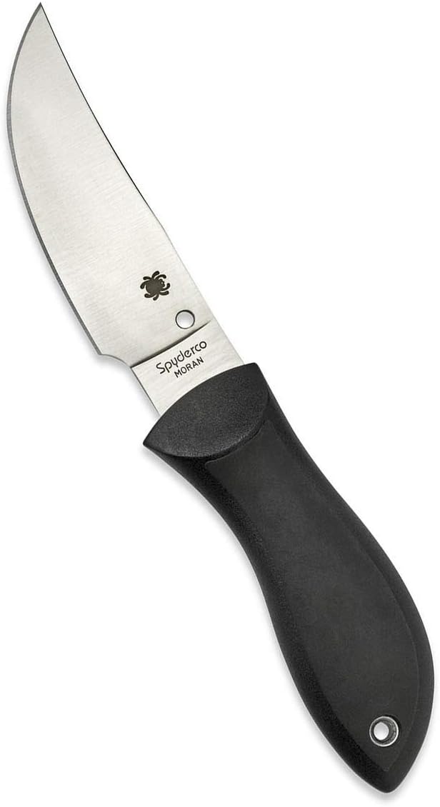 Spyderco Moran Fixed Blade Knife - Black FRN Handle with PlainEdge, Full-Flat Grind