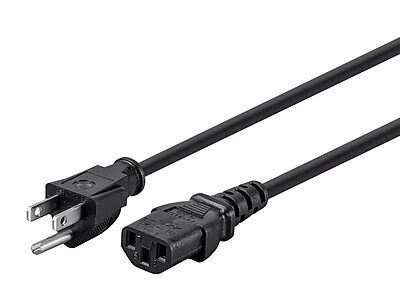 Monoprice Power Cord - NEMA 5-15P to IEC 60320 C13, 18AWG, 10A/1250W, 125V, 3-Prong