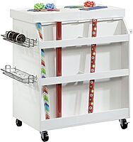 Sauder Craft Pro Mobile Craft Cart, 36inH x 37 1/4inW x 19 1/2inD, Soft White