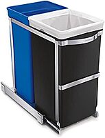 simplehuman Under-Cabinet and In-Cabinet Pull-Out Trash & Recycling Bin, Heavy-Duty Steel Frame