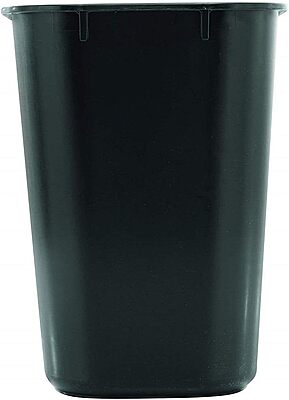 Rubbermaid Commercial Products FG295500BLA Rubbermaid Commercial 295500BK Deskside Plastic Wastebasket, Rectangular
