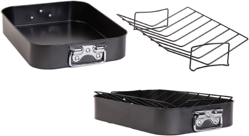 Gibson Home 63665.02 Top Roast Non-Stick Roaster with Rack, Black