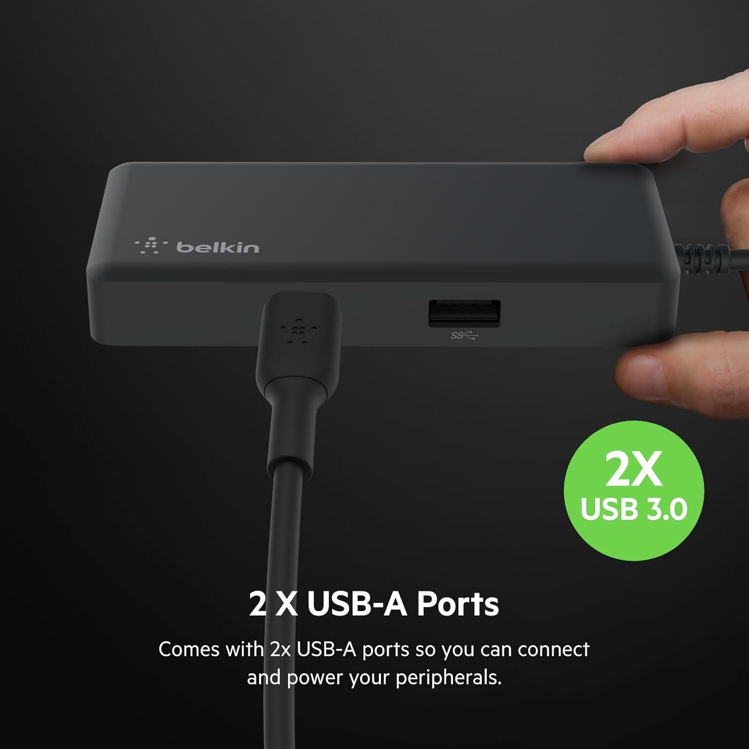Belkin 5-in-1 Powered USB-C & USB Hub, USB-C Docking Station w/ 2 USB-A Ports, 1 USB-C Port, Ethernet, & 4K HDMI Port