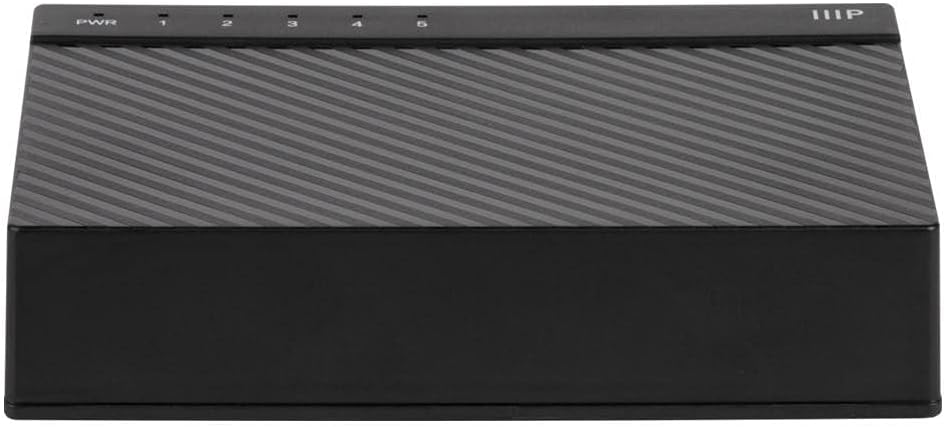 Monoprice 5-Port 10/100/1000Mbps Gigabit Ethernet Unmanaged Desktop Switch, IEEE 802.3ab, Cat5e, Plug and Play