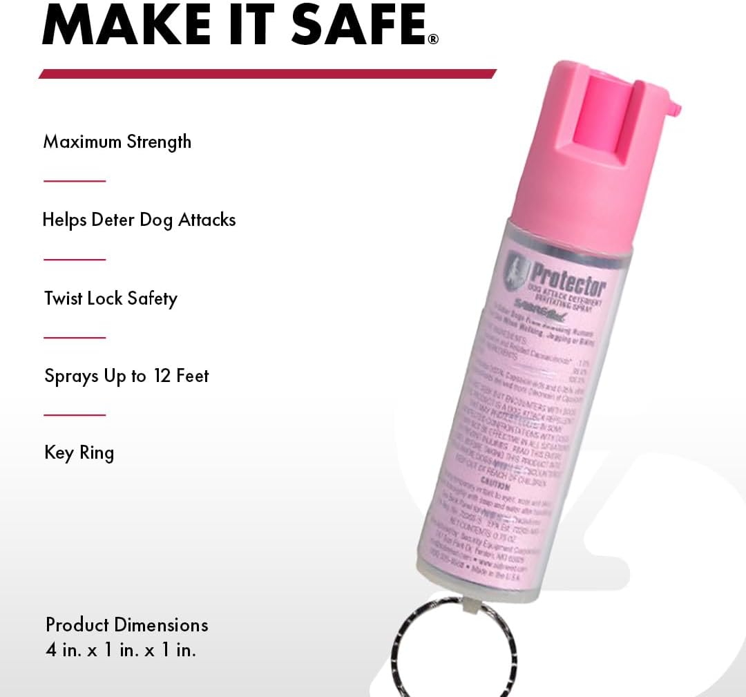SABRE Protector Dog Spray with Key Ring, 14 Bursts, 12-Foot Range