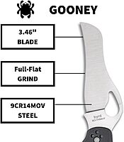 Spyderco Byrd Gooney Lockback Folding Pocket Knife with 9Cr14MoV Stainless Steel Blade and Gray G-10 Handle - PlainEdge - BY24GPGY