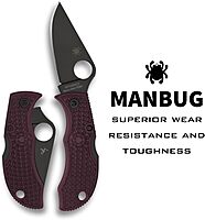 Spyderco Manbug Folding Pocket Knife with Micro-Melt PD#1 Steel Blade and FRN Handle - PlainEdge - MBBGBKP