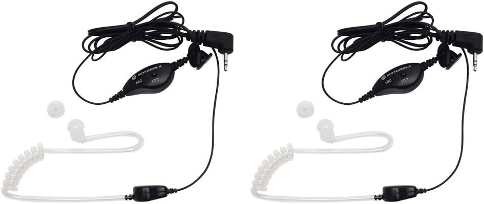 Motorola 1518 Surveillance Headsets with PTT Mic, Black - Pack of 2