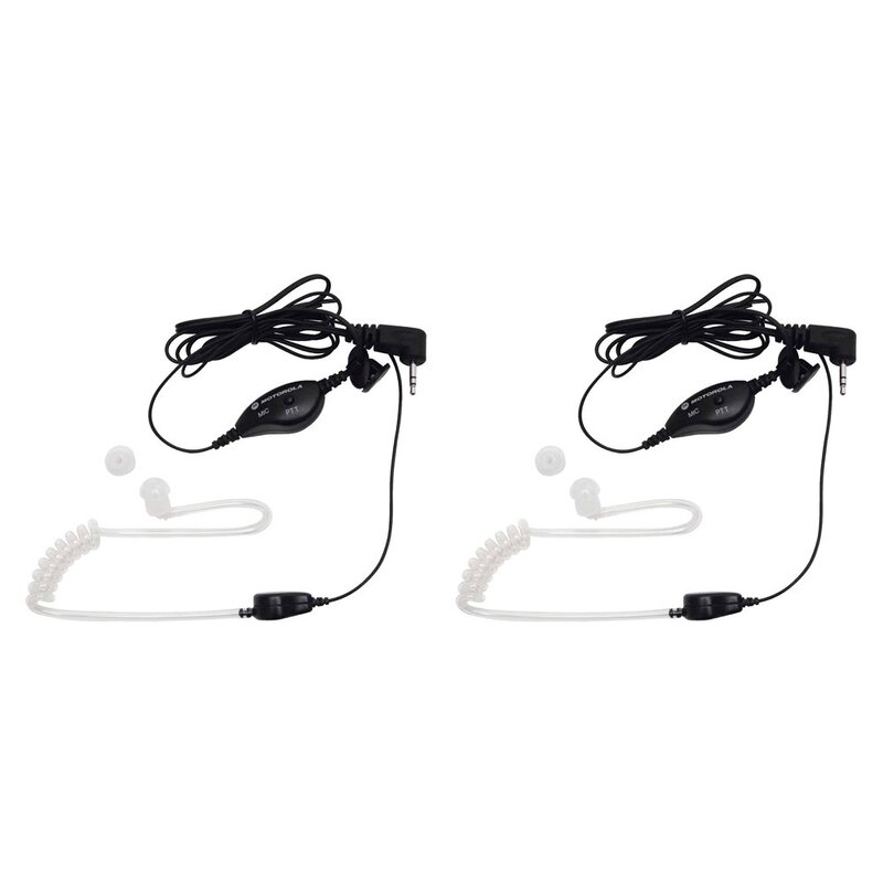 Motorola 1518 Surveillance Headsets with PTT Mic, Black - Pack of 2