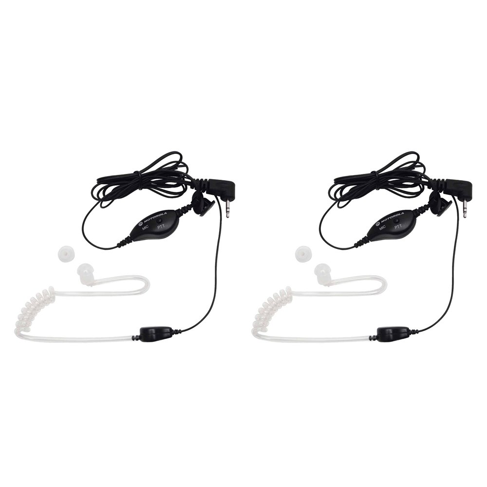 Motorola 1518 Surveillance Headsets with PTT Mic, Black - Pack of 2
