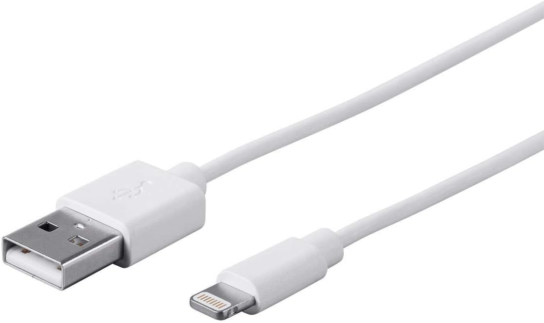 Monoprice Lightning to USB Type-A Charging Cable - Apple MFi Certified, 3 Feet, White - Essential Series