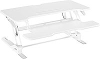 Mount-It! 38in Wide Height Adjustable Standing Desk Converter with Keyboard Tray