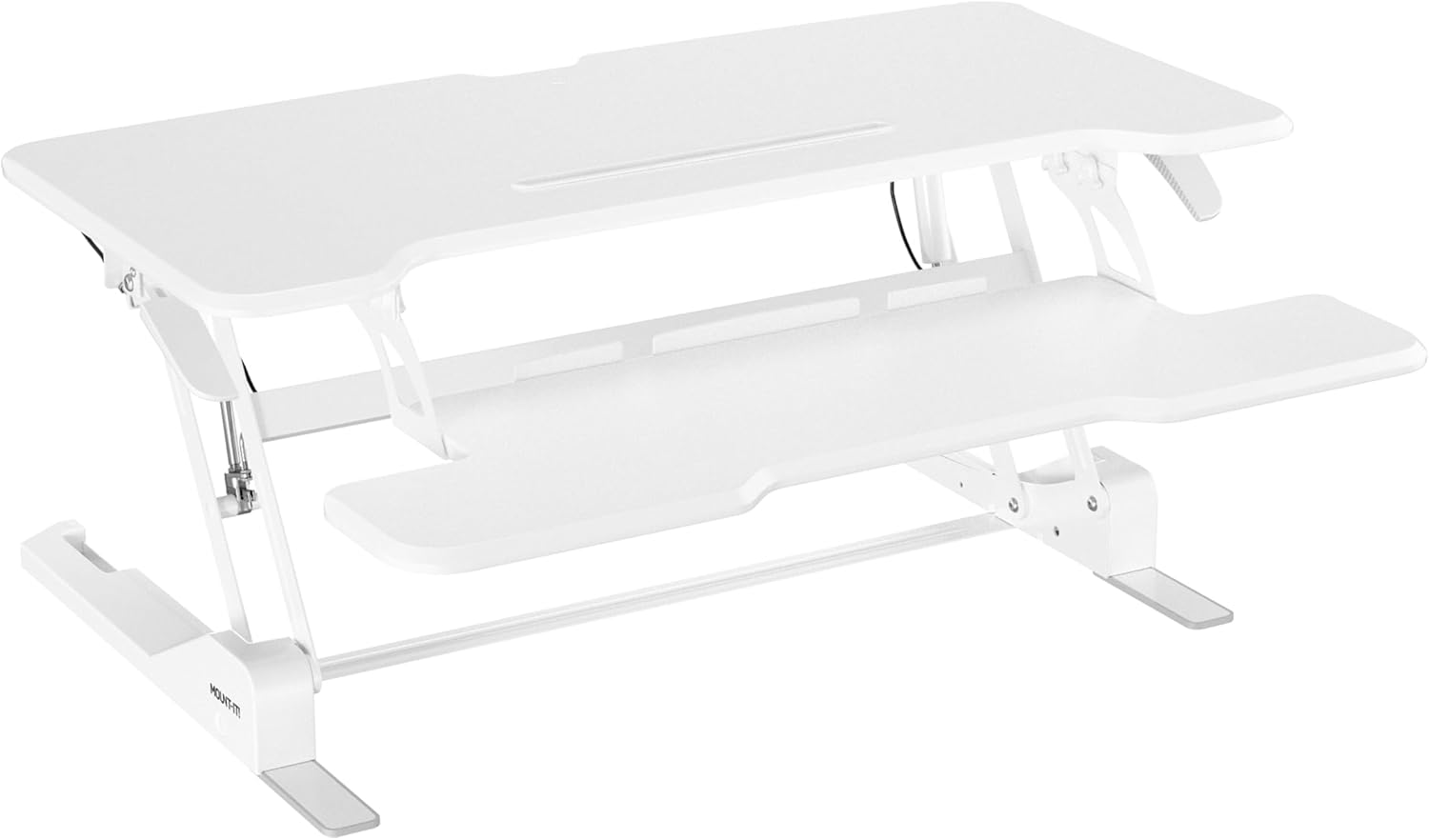 Mount-It! 38in Wide Height Adjustable Standing Desk Converter with Keyboard Tray