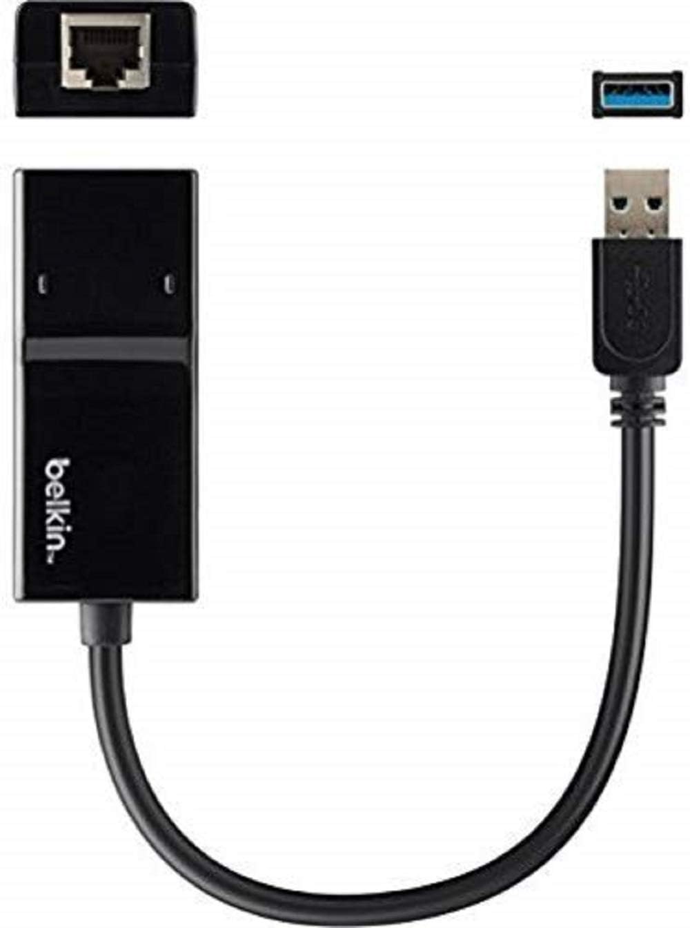 Belkin USB 3.0 to Gigabit Ethernet GbE Network Adapter 10/100/1000 - USB - 1 Port(s) - 1 x Network (RJ-45) - Twisted Pair