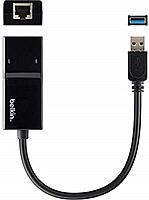 Belkin USB 3.0 to Gigabit Ethernet GbE Network Adapter 10/100/1000 - USB - 1 Port(s) - 1 x Network (RJ-45) - Twisted Pair - 10/100/1000Base-T