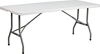 Flash Furniture Kathryn 6-Foot Bi-Fold Granite White Plastic Folding Table