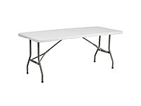 Flash Furniture Kathryn 6-Foot Bi-Fold Granite White Plastic Folding Table