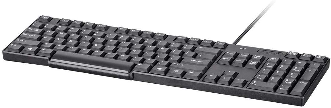 Monoprice USB Keyboard - Spill Resistant Membrane, Comfortable, Standard Layout, Black - Workstream Collection