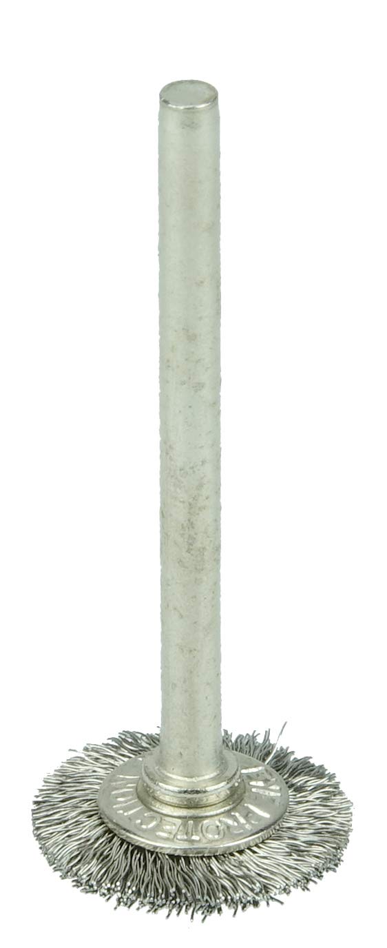 Weiler 99554 5/8" Miniature Wire Wheel, 005" Stainless Steel Fill, 1/8" Stem, Made in The USA (Pack of 144)