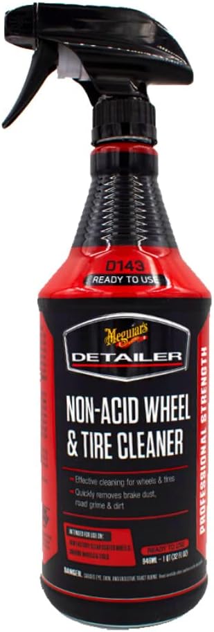 Meguiar's DRTU14332 Non-Acid Wheel & Tire Cleaner, Clean Tires & Wheels Without Using Acid, 32 Ounces