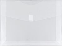 JAM PAPER Plastic Booklet Expansion Envelopes with Hook & Loop Closure - Letter