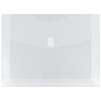 JAM PAPER Plastic Booklet Expansion Envelopes with Hook & Loop Closure - Letter