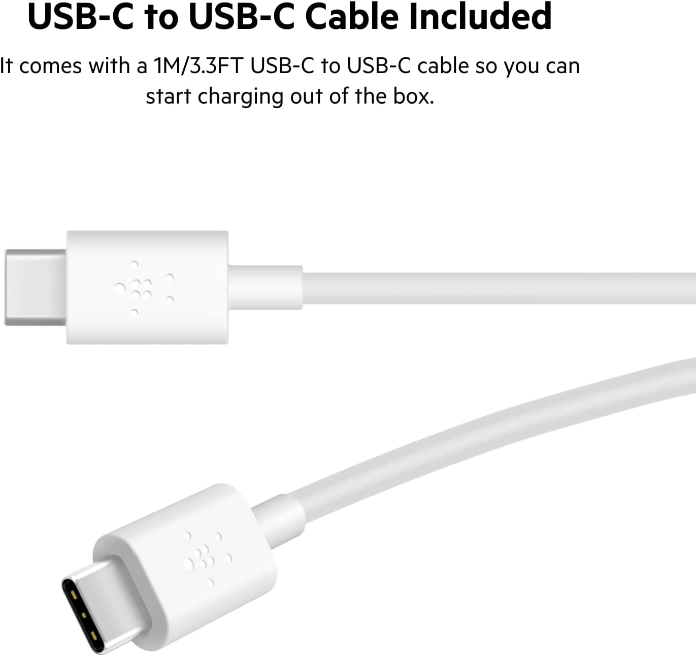 Belkin USB C Charger Block 37W - Power Delivery 25W USB-C Port + 12W USB-A Port for PPS Charging Apple iPhone 16, 16