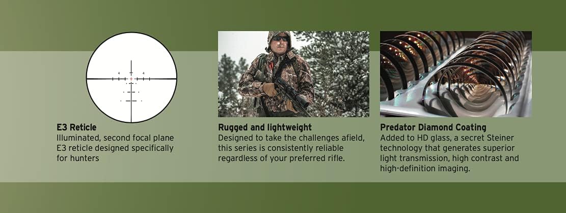STEINER Predator 4 Series Rifle Scope with Illuminated E3 Reticle