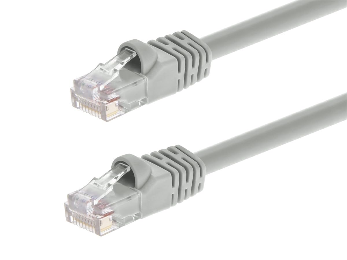 Monoprice 5FT 24AWG Cat6 550MHz UTP Ethernet Bare Copper Network Cable - Gray Gray 1 Count (Pack of 1)