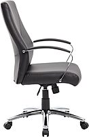 Boss Office Products Ergonomic High-Back LeatherPlus Executive Chair, Black