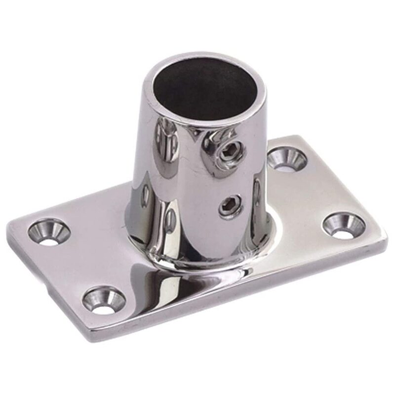 Sea-Dog Rail Base Fitting Rectangular Base 90° 316 Stainless Steel - 1-7/8" x 3-3/16" - 1" OD