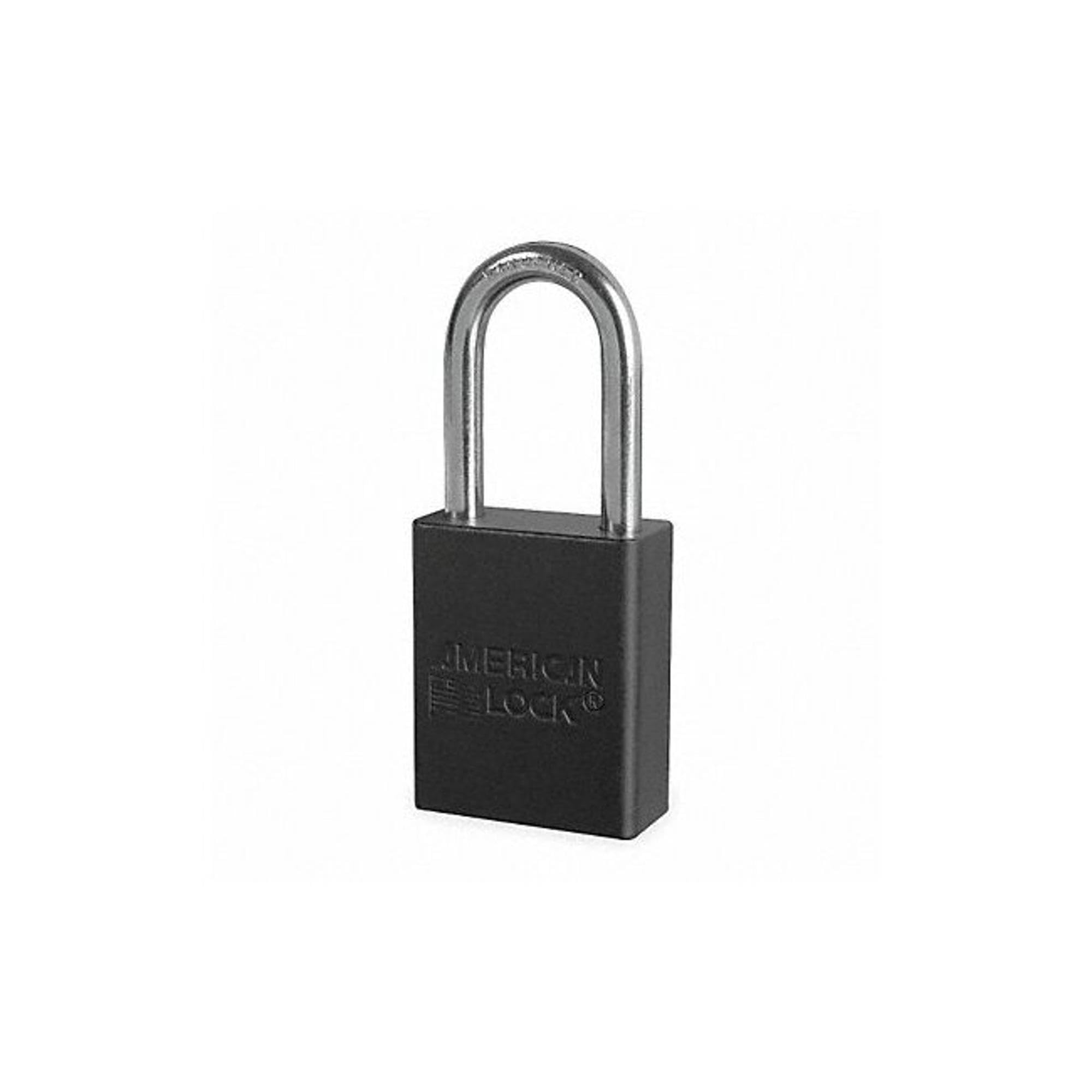 American Lock A1106BLK-KD Black Safety Lock-Out Padlock, Aluminum Body, Steel Shackle