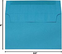 JAM Paper Blue Booklet Invitation Envelopes, Recycled, Gummed Seal