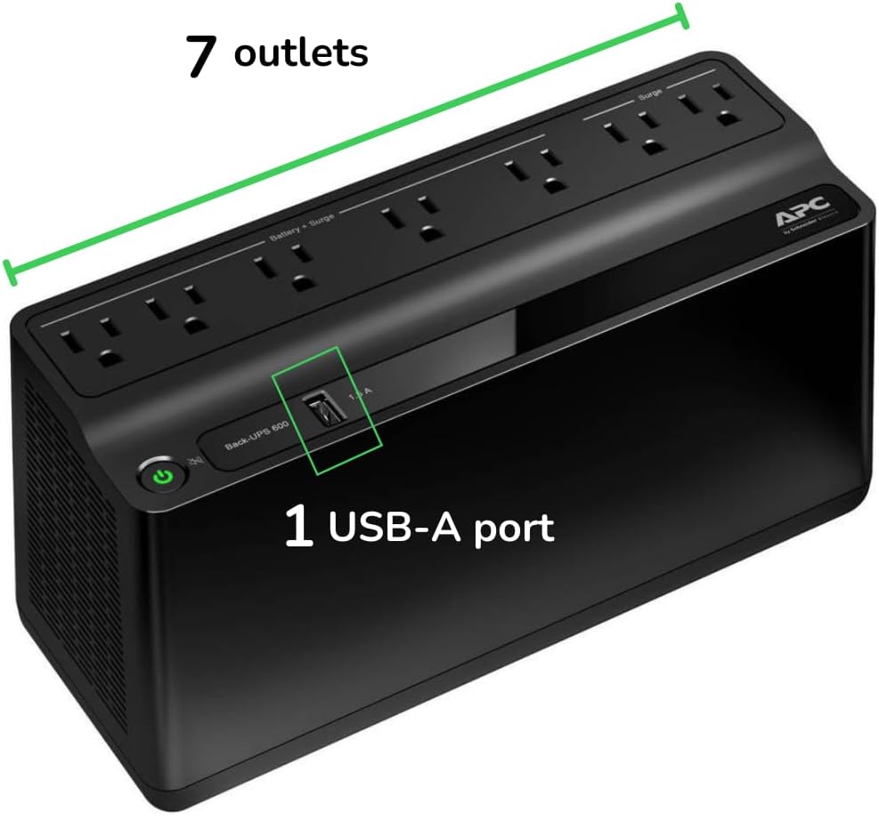 APC Back-UPS Battery Backup and Surge Protector UPS
