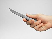 BÖKER PLUS Wasabi Damascus - Slipjoint pocket knife with titanium handle scales