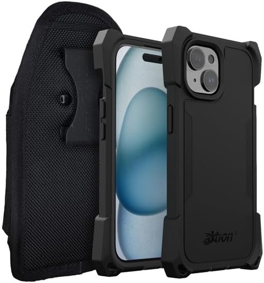 aXtion Edge Bundle for iPhone 15, Durable, Non-Slip case Military-Grade case