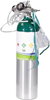 EQMED Tanque de Oxígeno Portátil 425 lts kit Con Accesorios Cilindro de Aluminio|Regulador | Mochila | Mascarilla Nasal 2.1 m (sin oxígeno).