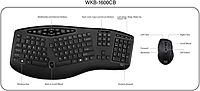 WKB-1600CB TruForm Media Wireless Ergonomic Keyboard & Optical Mouse Combo with 2.4 GHz RF, Split Design, Adjustable DPI & Multimedia Hotkeys