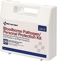 First Aid Only 216-O Blood Pathogen Clean Up Kit with 6-Piece CPR Pack, 29-Piece Body Fluid Clean Up Kit in Plastic Case 1
