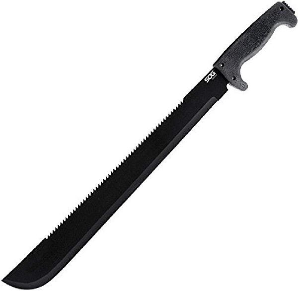 SOG Sogfari 13" or 18" Stainless Steel Survival Machete Knives | Saw on The Back of The Blade, Textured Handle, Nylon Sheath