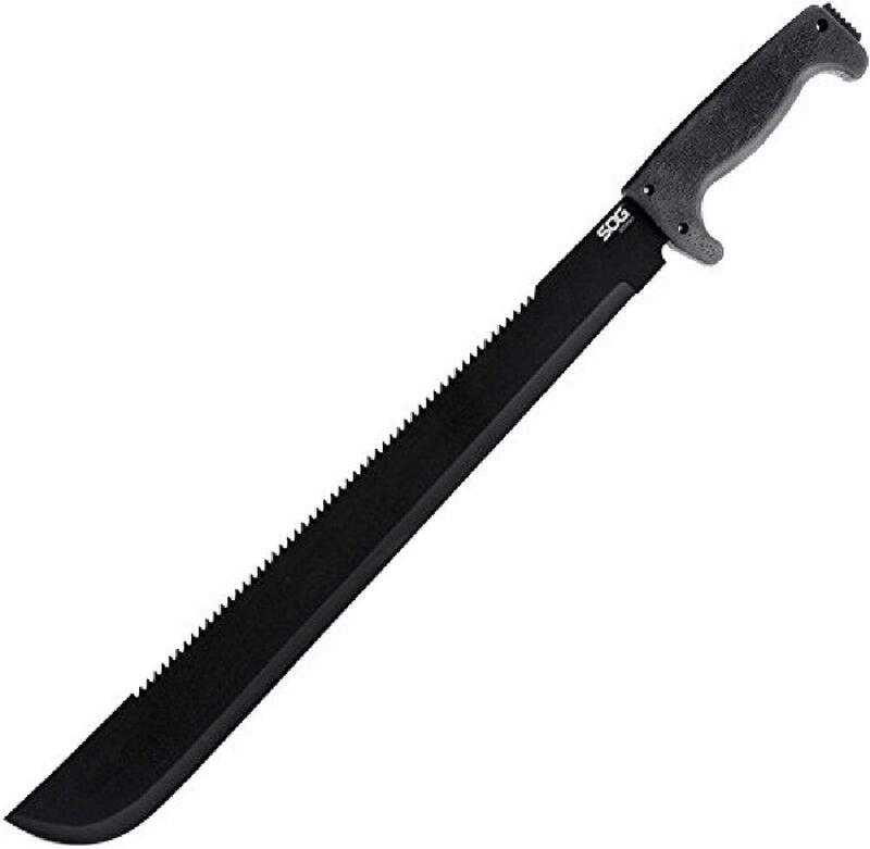 SOG Sogfari 13" or 18" Stainless Steel Survival Machete Knives | Saw on The Back of The Blade, Textured Handle, Nylon Sheath