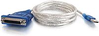 C2G 16899 USB To DB25 Parallel Printer Adapter Cable, Beige (6 Feet, 1.82 Meters)
