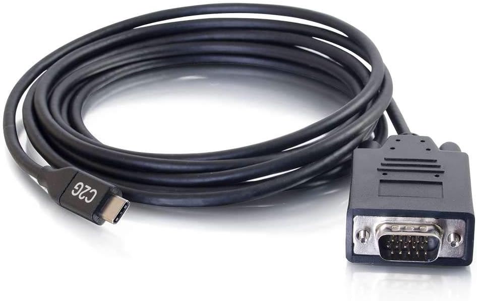 C2G USB C Cable, USB C to VGA, Video Adapter Cable, 10 Feet (3M), Cables to Go 26897, Black