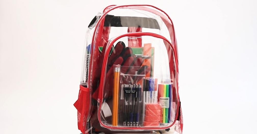TRAILMAKER Heavy Duty Clear Backpack | Transparent Stadium-Approved for Women, Men, School, Travel
