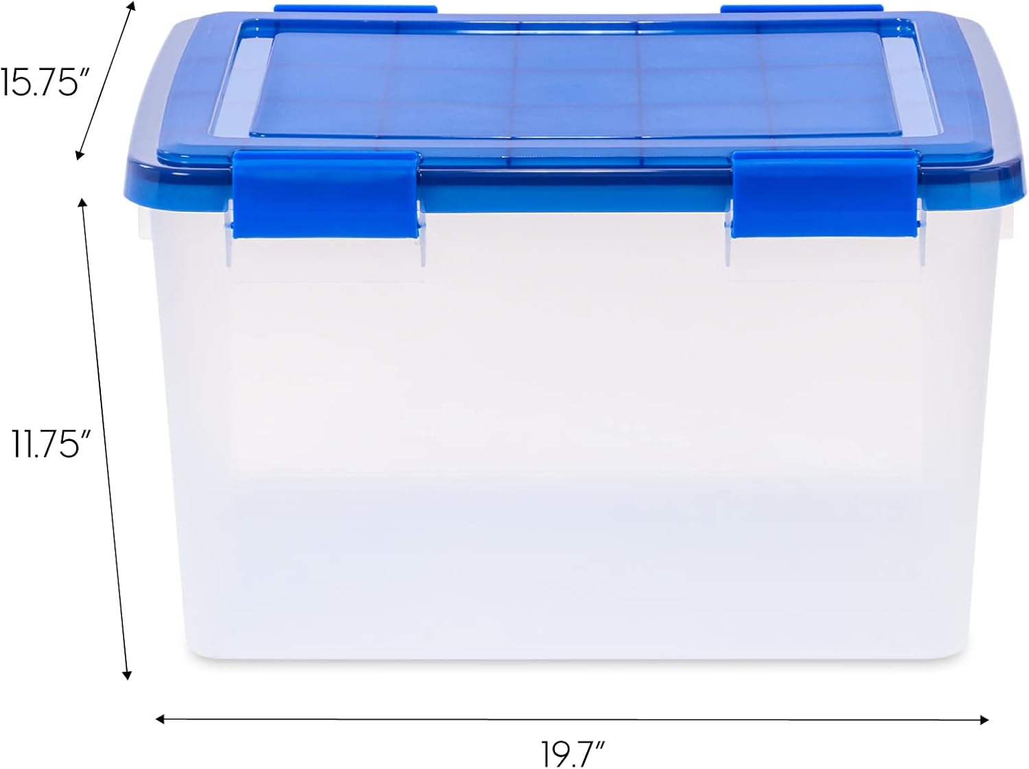 IRIS USA 4Pack 46.6qt WEATHERPRO Airtight Plastic Storage Bin with Lid and Seal and Secure Latching Buckles