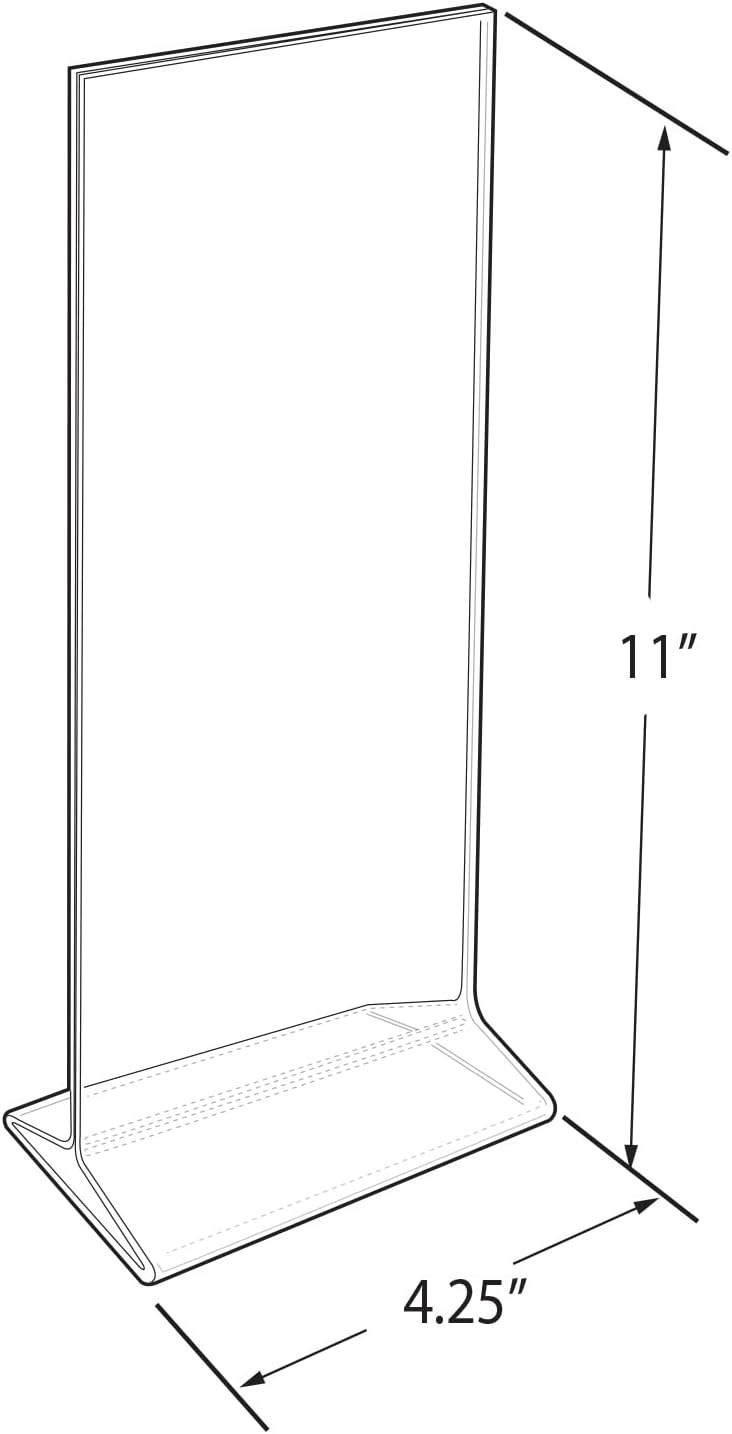 Azar Displays Top-Load Acrylic Sign Holders, Clear, Pack of 10